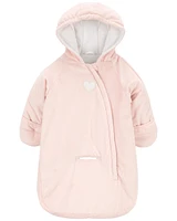 Baby Heart Faux-Fur Hooded 1-Piece