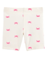 Toddler Crab Print Bike Shorts
