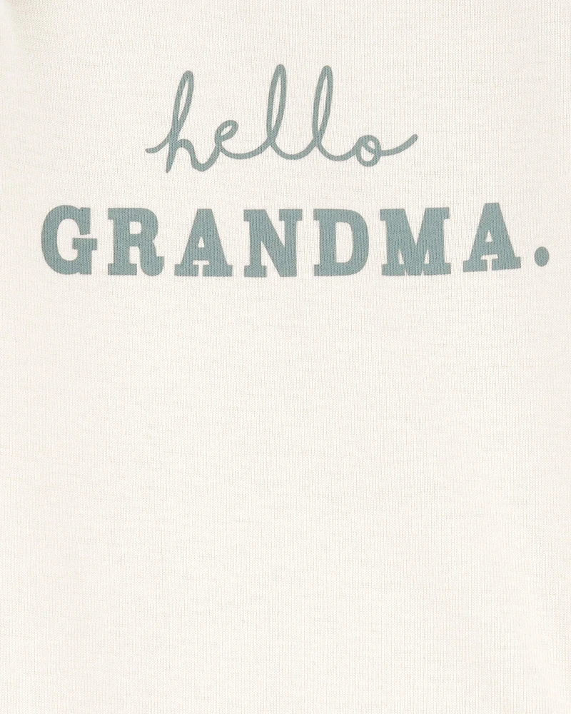 Baby Hello Grandma Announcement Bodysuit