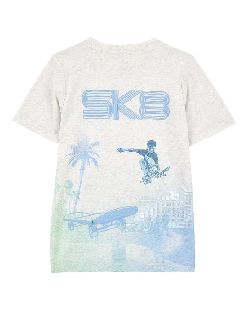 Kid Short-Sleeve Skateboard Tee - Grey