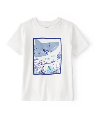 Toddler Shark Short-Sleeve Graphic Tee - Ivory