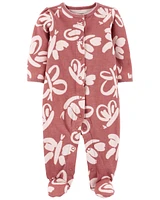 Butterfly Snap-Up Cotton Sleeper Pyjamas