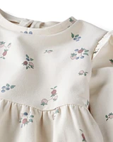 Toddler Organic Cotton French Terry Dress Berry Blossom Print