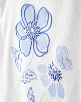Toddler Short-Sleeve Fashion Top - White