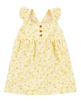 Baby Floral Flutter Dress -  Yellow