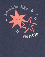 Baby Sparkle Like Auntie Short-Sleeve Bodysuit - Grey