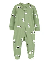 Baby Dog 2-Way Zip Cotton Sleeper Pyjamas