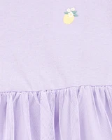 Kid 2-Piece Lemon Tulle Top & Legging Set - Purple