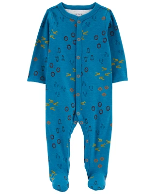 Snap-Up Cotton Sleeper Pyjamas