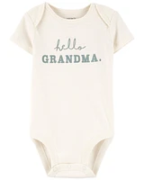 Baby Hello Grandma Announcement Bodysuit