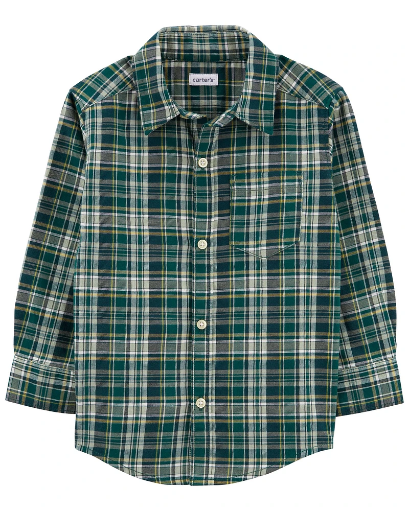 Plaid Button-Front Shirt