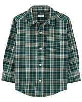 Plaid Button-Front Shirt