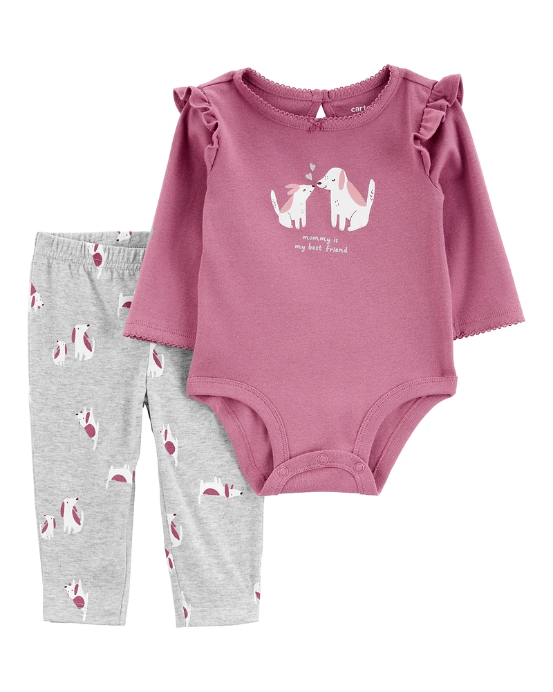 Baby 2-Piece Dog Bodysuit Pant Set