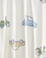 Baby Car Print 2-Way Zip PurelySoft Sleeper Pyjamas - Ivory