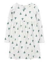 Kid Christmas Tree Jersey Dress