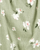 Baby 2-Piece Floral Top & Pull-On Pant Set - Green