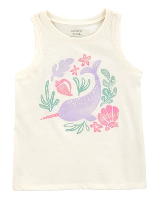 Toddler Narwhal Vintage Muscle Tank