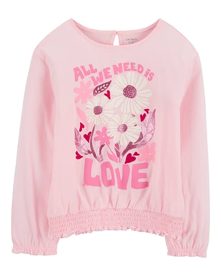 Kid Knit Long-Sleeve Fashion Top - Pink