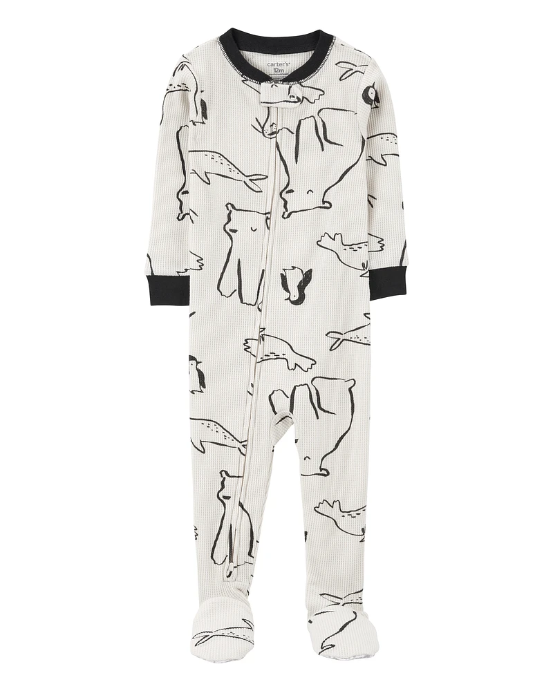 Baby 1-Piece Arctic Animal Print Footie Pyjamas