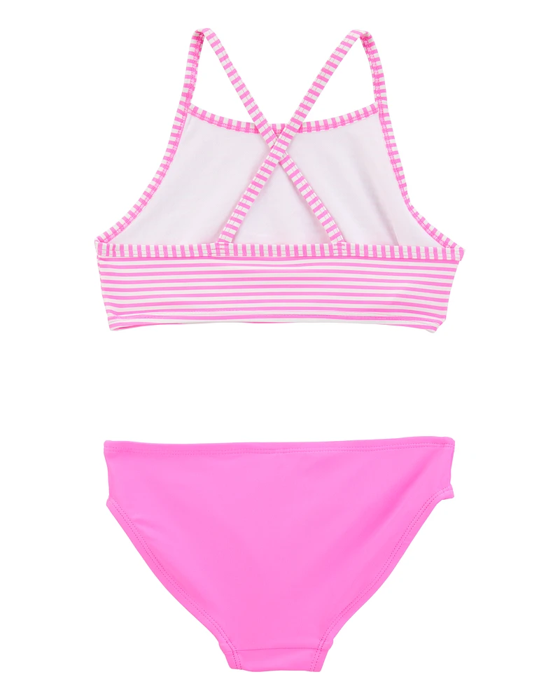Kid 3-Piece Tropical Flamingo Print Rashguard Swim Set