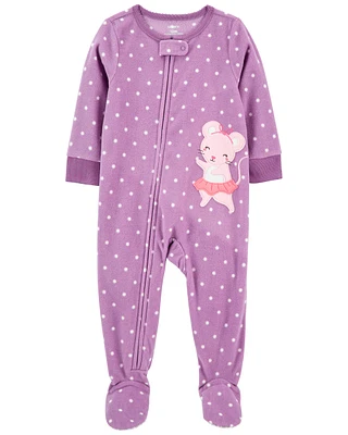 1-Piece Mouse Fleece Footie Pyjamas