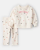 Baby 2-Piece Hey Boo Halloween Outfit Set - Cream