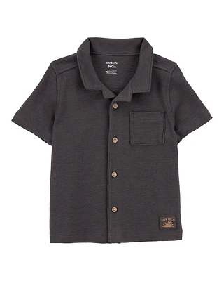 Toddler Textured Button-Down Jacquard Shirt