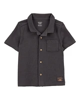 Toddler Textured Button-Down Jacquard Shirt