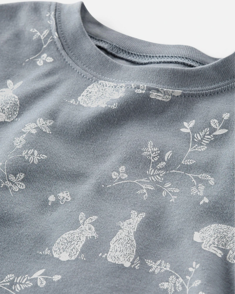 Toddler 2-Piece Organic Cotton Bunny-Print Pyjamas