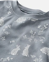 Toddler 2-Piece Organic Cotton Bunny-Print Pyjamas