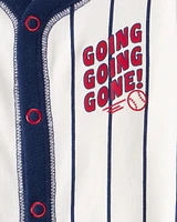 Baby Baseball Snap-Up Cotton Sleeper
