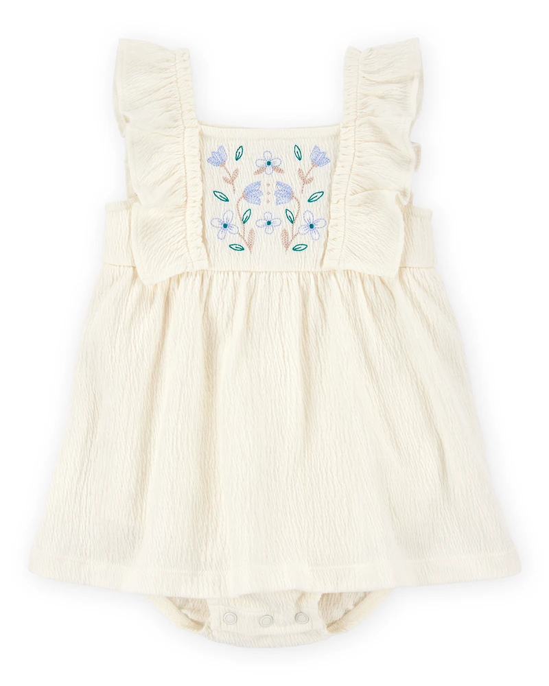 Baby Floral Flutter Bodysuit Dress