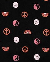 Kid 4-Piece Peace Sign Cotton Blend Pyjamas