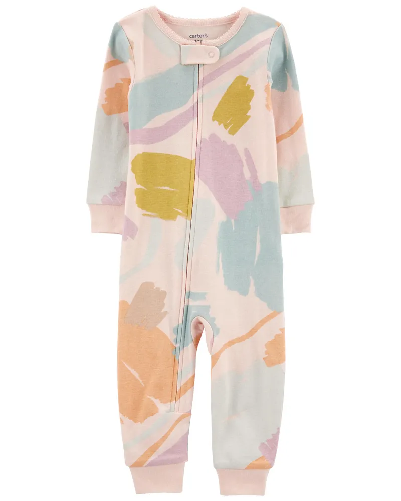 Carters Oshkosh 1-Piece Floral 100% Snug Fit Cotton Romper PJs