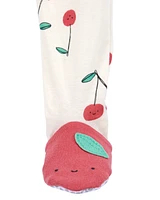 Toddler Cherry Print Snug Fit Cotton Footie 1-Piece Pyjamas