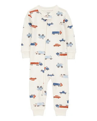 Toddler 1-Piece Cars 100% Snug Fit Cotton Footless Pyjamas