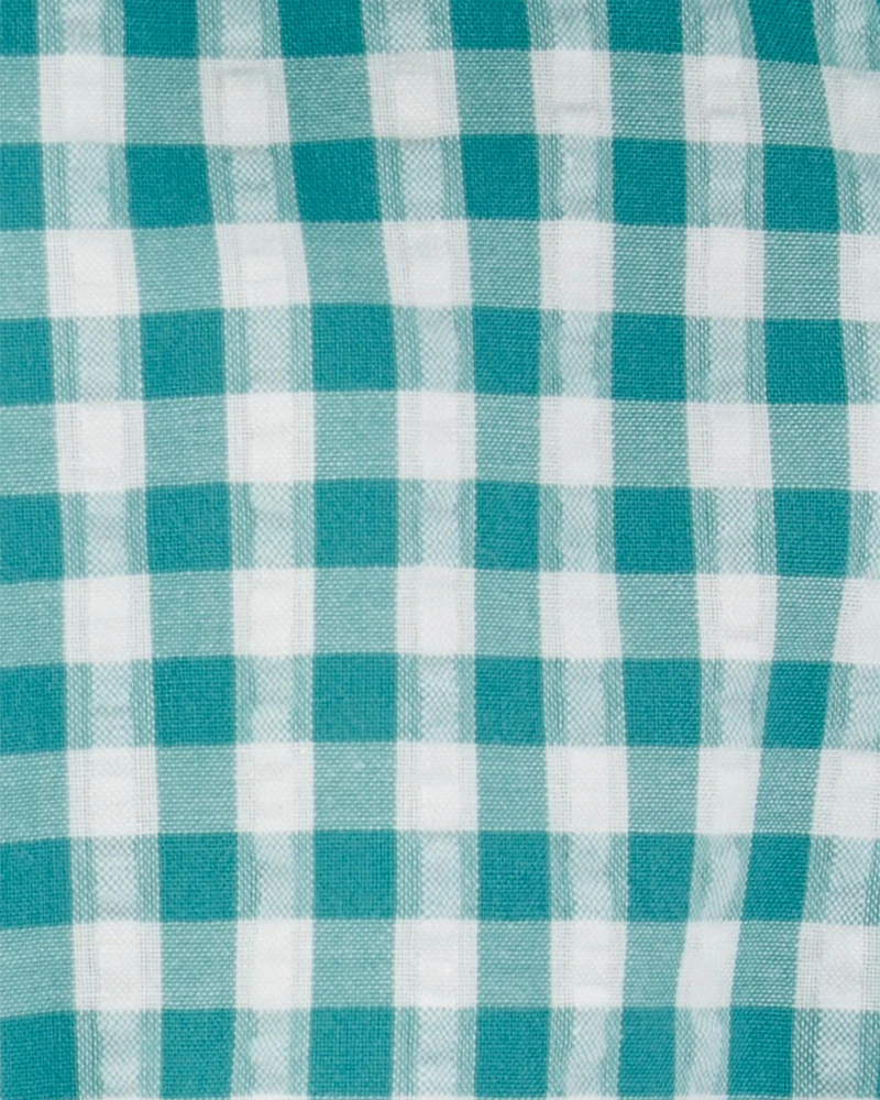Baby Gingham Tank Romper - Green