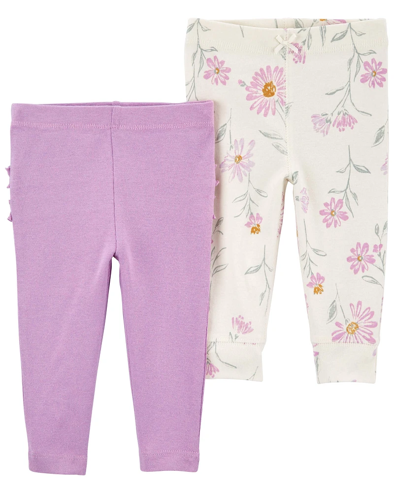 2-Pack Floral Pull-On Pants