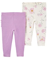 2-Pack Floral Pull-On Pants