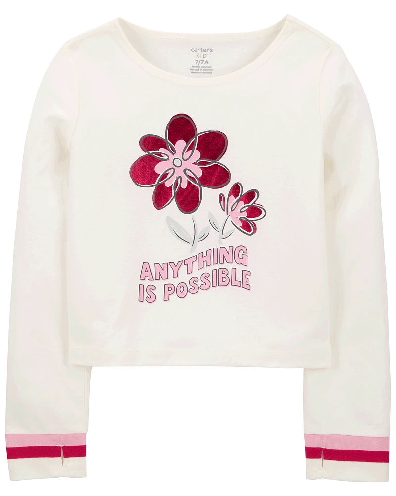 Kid Anything Is Possible Floral Long-Sleeve Tee