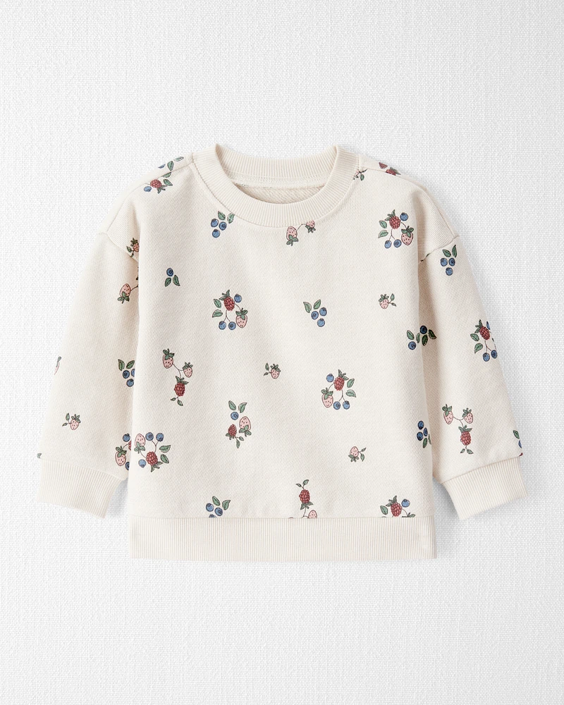 Baby Organic Cotton French Terry Sweatshirt Berry Blossom Print