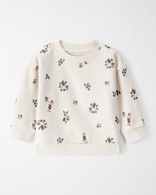 Baby Organic Cotton French Terry Sweatshirt Berry Blossom Print