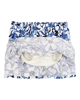 Baby Floral Linen Look-alike Pull-On Skort - Blue
