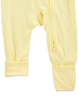 Baby Solid 2-Way Zip PurelySoft Convertible Foot Sleeper Pyjamas - Yellow