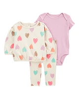 Baby 3-Piece Heart Little Cardigan Set