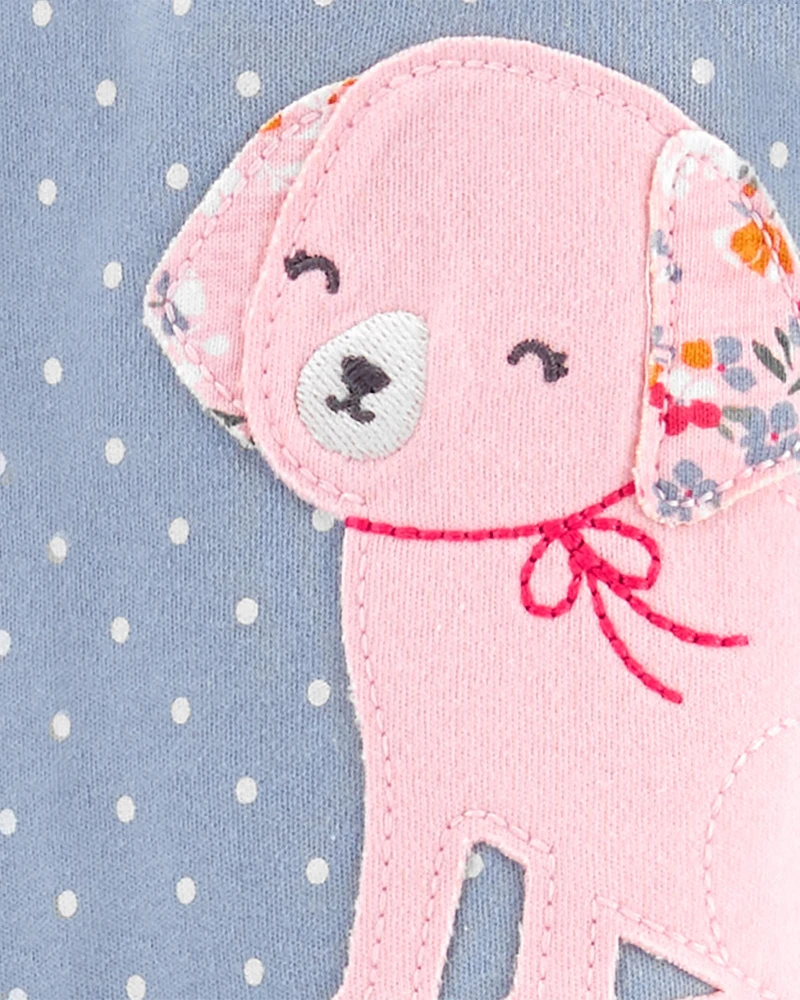 Dog Snap-Up Cotton Sleeper Pyjamas
