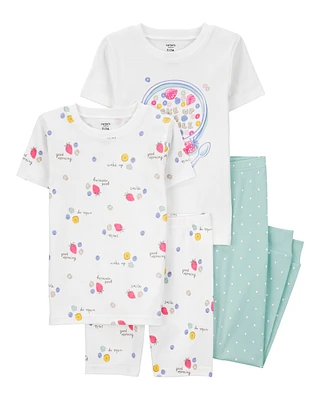 Kid 4-Piece Breakfast Cereal 100% Snug Fit Cotton Pyjamas