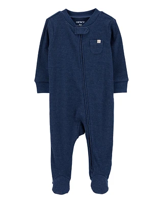 Baby Boy Textured 2-Way Zip Sleeper Pyjamas
