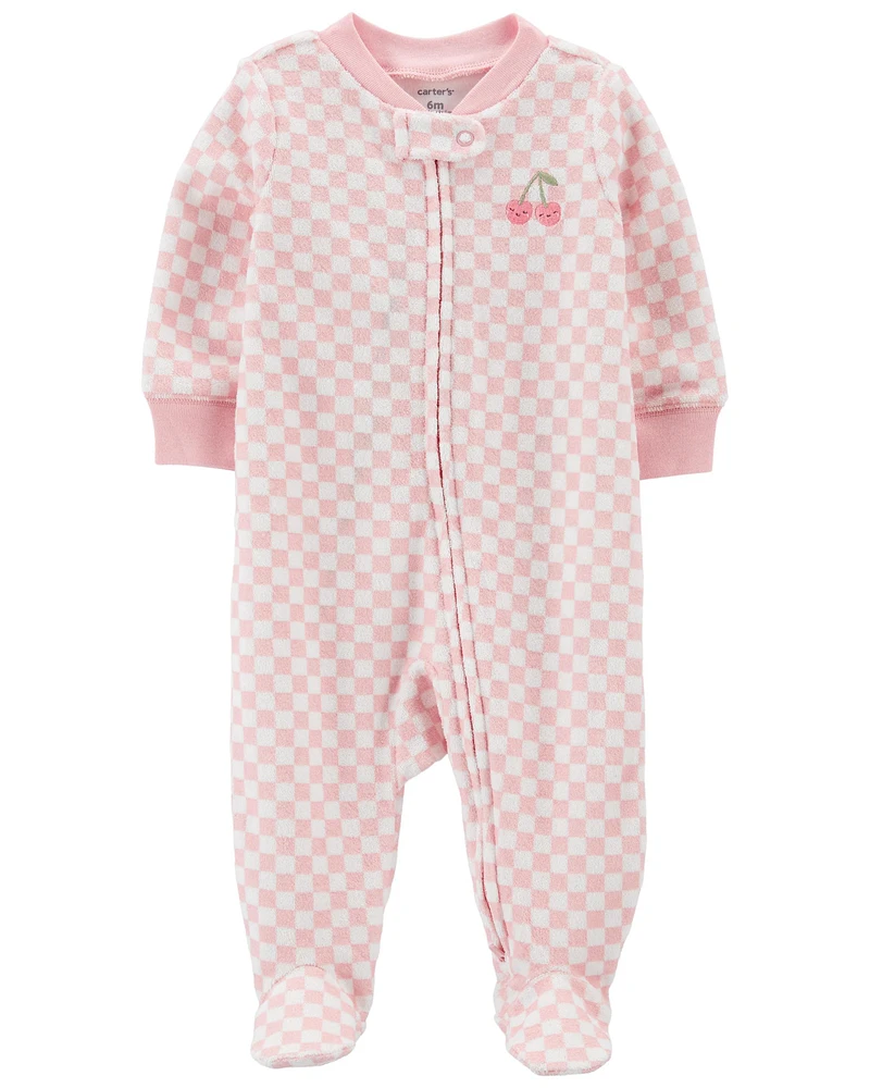 Baby Embroidered Cherry 2-Way Zip Sleeper Pyjamas