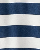 Boys Organic Cotton Henley Top Stripes